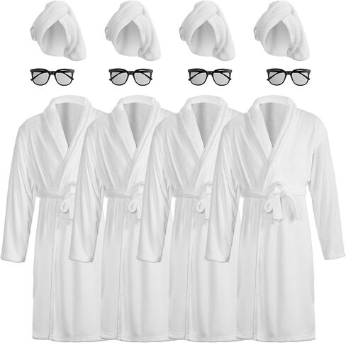 Toulite 12 Pcs Plush Robes for Women Soft Warm Fleece Bathrobe Bridesmaids Robe Set with Towel Sunglasses for Wedding Party in Saudi Arabia