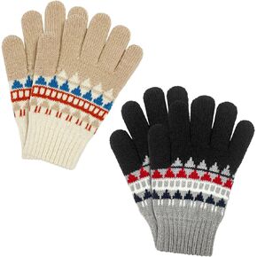GSAFEME Kids Winter Gloves with Touch Screen Full Finger Thermal Half Finger Magic Stretch Knit Mittens for Girls and Boys