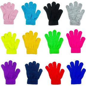 HXDISWSM 12 Pairs Winter Kid's Magic Gloves Children Stretch Mittens Full Fingers Gloves Knitted Stretch Mittens for Boys and Girls in Kuwait