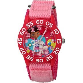Disney Jr. Kids' Plastic Time Teacher Analog Quartz Nylon Strap Watch