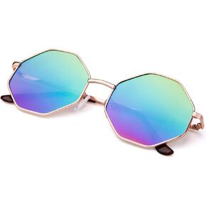 PINGLAS Hipster Polygon Oversized Sunglasses For Women Delicate Metal Frame Candy Color UV400 Lens in Saudi Arabia