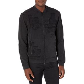 John Varvatos Men's Farron Ls Bomber Jacket with Patch Embroidery in Kuwait