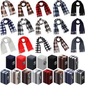 Cozypower 150 Pcs Winter Fleece Scarves Bulk Warm Scarf for Women Men, Soft Plaid Neck Scarf Donation for Homeless, Unisex in Kuwait
