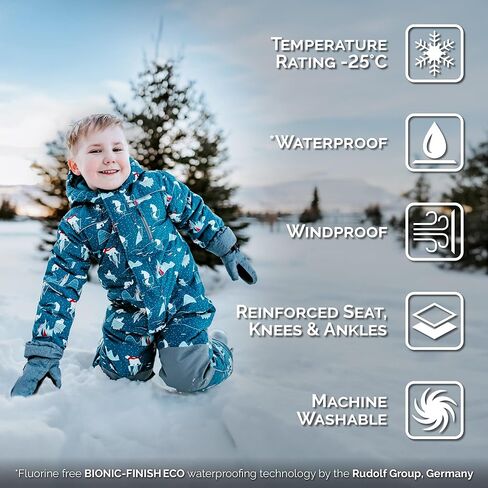 بدلة ثلج معزولة مقاومة للماء من JAN & JUL، معطف تزلج منتفخ دافئ للأطفال الصغار in Kuwait