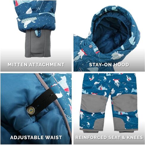 بدلة ثلج معزولة مقاومة للماء من JAN & JUL، معطف تزلج منتفخ دافئ للأطفال الصغار in Kuwait