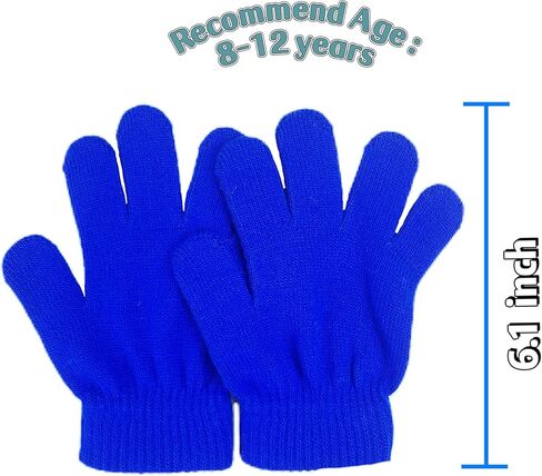 HXDISWSM 12 Pairs Winter Kid's Magic Gloves Children Stretch Mittens Full Fingers Gloves Knitted Stretch Mittens for Boys and Girls in Kuwait