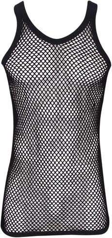 سترة VEZLEQ الرجالية من Rasta String Mesh شبكة صيد السمك ملائمة 100% قطن بدون أكمام بدون أكمام للعضلات in Kuwait