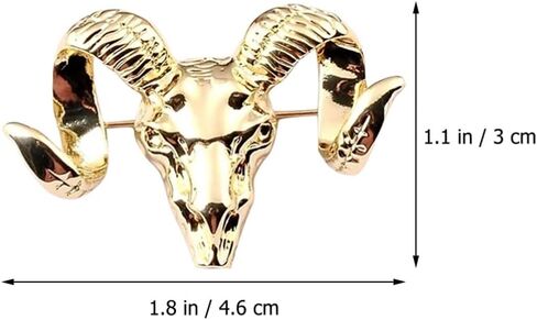 يوشوبي مجموعة زينة بتصميم جمجمة رام وجمجمة رام، دبوس عتيق للرجال بدلة زفاف وقميص بروش دبوس بروش للرجال، اكسسوارات ازياء رام، مجموعات زينة جمجمة رام، مجموعات حلية, 4.6x3.2CM, معدن in Kuwait