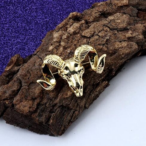 يوشوبي مجموعة زينة بتصميم جمجمة رام وجمجمة رام، دبوس عتيق للرجال بدلة زفاف وقميص بروش دبوس بروش للرجال، اكسسوارات ازياء رام، مجموعات زينة جمجمة رام، مجموعات حلية, 4.6x3.2CM, معدن in Kuwait