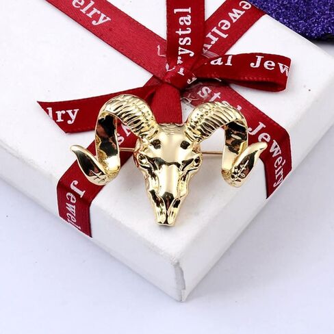 يوشوبي مجموعة زينة بتصميم جمجمة رام وجمجمة رام، دبوس عتيق للرجال بدلة زفاف وقميص بروش دبوس بروش للرجال، اكسسوارات ازياء رام، مجموعات زينة جمجمة رام، مجموعات حلية, 4.6x3.2CM, معدن in Kuwait