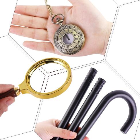 Hiwooii 11 Pieces 100 Day of School Kids' Old Man Costume 100th Day of School Costume Set 1920s Gentleman Accessories in Kuwait