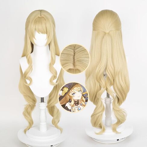 شعر مستعار UTIEHD Anime Cosplay، شعر مستعار Genshin Impact، مع قبعتين شعر مستعار، للهالوين، الحفلات وما إلى ذلك. (Wanderer/Scaramouche Cosplay) in Saudi Arabia