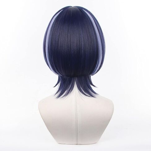 شعر مستعار UTIEHD Anime Cosplay، شعر مستعار Genshin Impact، مع قبعتين شعر مستعار، للهالوين، الحفلات وما إلى ذلك. (Wanderer/Scaramouche Cosplay) in Saudi Arabia