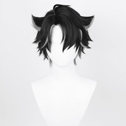 شعر مستعار UTIEHD Anime Cosplay، شعر مستعار Genshin Impact، مع قبعتين شعر مستعار، للهالوين، الحفلات وما إلى ذلك. (Wanderer/Scaramouche Cosplay) in Saudi Arabia