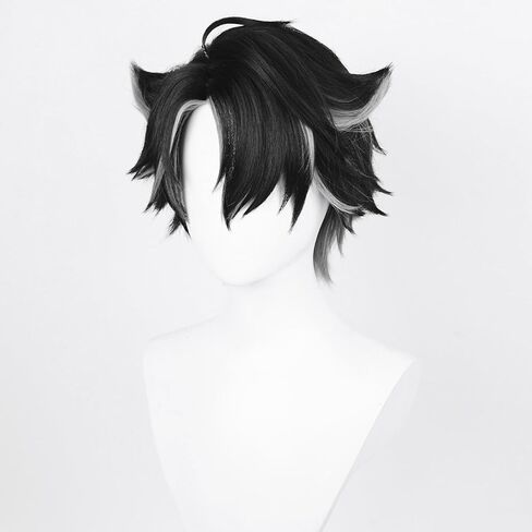 شعر مستعار UTIEHD Anime Cosplay، شعر مستعار Genshin Impact، مع قبعتين شعر مستعار، للهالوين، الحفلات وما إلى ذلك. (Wanderer/Scaramouche Cosplay) in Saudi Arabia