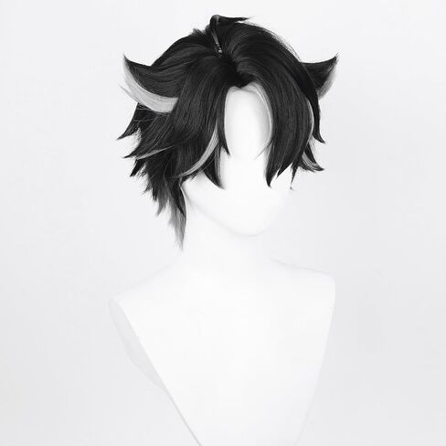 شعر مستعار UTIEHD Anime Cosplay، شعر مستعار Genshin Impact، مع قبعتين شعر مستعار، للهالوين، الحفلات وما إلى ذلك. (Wanderer/Scaramouche Cosplay) in Saudi Arabia