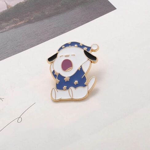 دبابيس بروش لطيفة على شكل كلب وقطة لشنط الظهر بتصميم حيوانات كرتونية ودبابيس زينة للجاكيتات والقبعات والمجوهرات والهدايا, الزنك, مينا in Kuwait