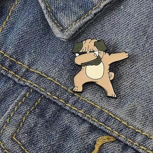 دبابيس بروش لطيفة على شكل كلب وقطة لشنط الظهر بتصميم حيوانات كرتونية ودبابيس زينة للجاكيتات والقبعات والمجوهرات والهدايا, الزنك, مينا in Kuwait