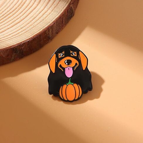 دبابيس بروش لطيفة على شكل كلب وقطة لشنط الظهر بتصميم حيوانات كرتونية ودبابيس زينة للجاكيتات والقبعات والمجوهرات والهدايا, الزنك, مينا in Kuwait