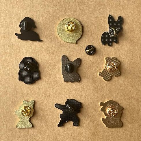 دبابيس بروش لطيفة على شكل كلب وقطة لشنط الظهر بتصميم حيوانات كرتونية ودبابيس زينة للجاكيتات والقبعات والمجوهرات والهدايا, الزنك, مينا in Kuwait