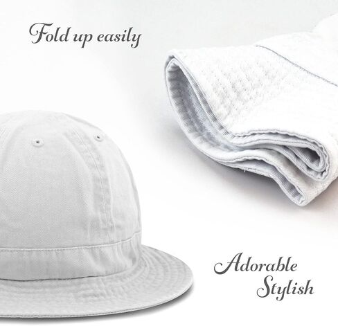 The Hat Depot Bucket Sun Hat 100% Cotton Long Brim and Deeper & Round Top Tennis Packable Summer Fashion Outdoor Hat in Kuwait