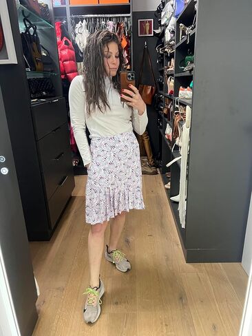 PINSPARK Golf Skirts for Women 20" Knee Length Skorts Pleated Tennis Skirts with Shorts Casual Modest Skirts High Waisted in Saudi Arabia