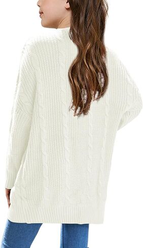 Batermoon Girls' Cardigan Sweaters Kids Cable Knit Casual Oversized Open Front Knitted Outerwear with Pocket in Saudi Arabia