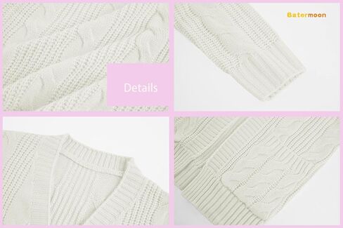 Batermoon Girls' Cardigan Sweaters Kids Cable Knit Casual Oversized Open Front Knitted Outerwear with Pocket in Saudi Arabia