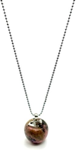 JODORA Artesia Orchard Essence Sterling Silver Red Rhodonite Apple Necklace, Gemstone, rhondite in Kuwait
