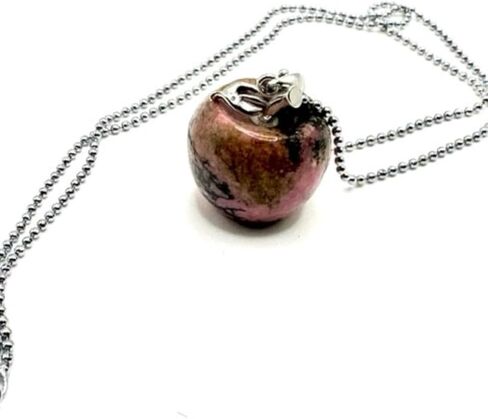 JODORA Artesia Orchard Essence Sterling Silver Red Rhodonite Apple Necklace, Gemstone, rhondite in Kuwait
