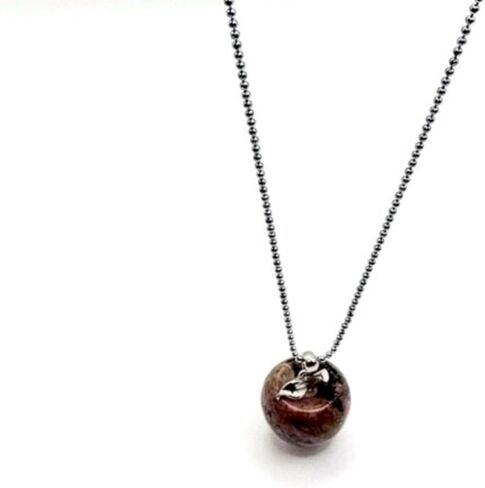 JODORA Artesia Orchard Essence Sterling Silver Red Rhodonite Apple Necklace, Gemstone, rhondite in Kuwait