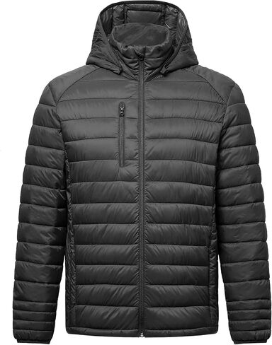 fit space Men's Insulated Synthetic Down Puffer Jacket Winter Warm Coat Quilted Water Resistant Packable Hiking Camping in Saudi Arabia
