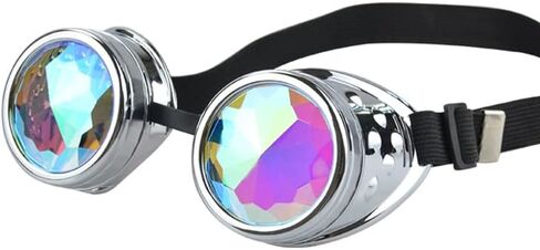 هوفيكو 4 قطع من عدسات كريستال قوس قزح من كاليدوسكوب ريف نظارات ستيمبنك لحام سايبر بانك قوطي كوسبلاي نظارات شمسية in Kuwait