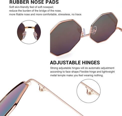 PINGLAS Hipster Polygon Oversized Sunglasses For Women Delicate Metal Frame Candy Color UV400 Lens in Saudi Arabia