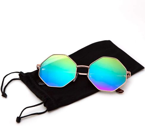 PINGLAS Hipster Polygon Oversized Sunglasses For Women Delicate Metal Frame Candy Color UV400 Lens in Saudi Arabia
