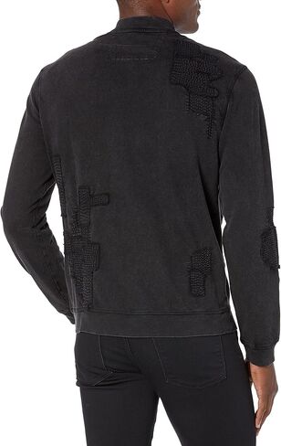 John Varvatos Men's Farron Ls Bomber Jacket with Patch Embroidery in Kuwait