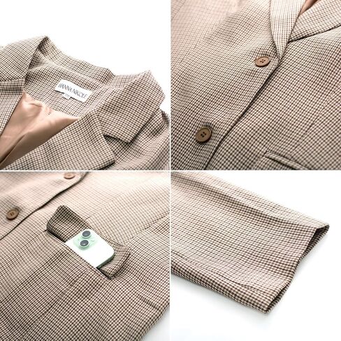 Hanna Nikole Women's Plus Size Blazer Jacket Long Sleeve Open Front Button Down Work Office Blazer with Pockets in Saudi Arabia