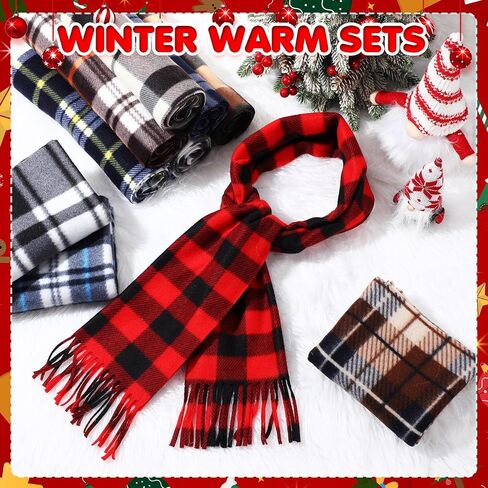 Cozypower 150 Pcs Winter Fleece Scarves Bulk Warm Scarf for Women Men, Soft Plaid Neck Scarf Donation for Homeless, Unisex in Saudi Arabia