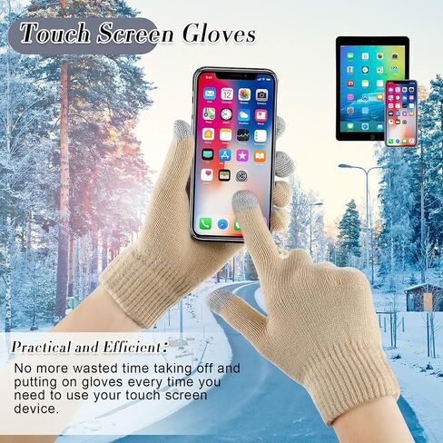 Wesiti 32 Pcs Winter Hat Scarf Gloves Sets Women Warm Satin Lined Knit Ladies Cap Neck Scarf Touch Screen Gloves with Socks for Women Girls in Saudi Arabia