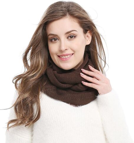 Winter Soft Pullover Knit Infinity Scarf Beanie Hoodie Scarf in Kuwait