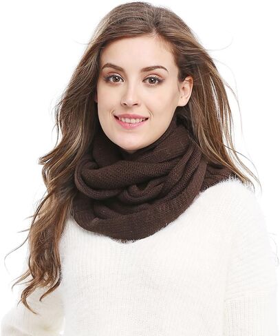 Winter Soft Pullover Knit Infinity Scarf Beanie Hoodie Scarf in Kuwait