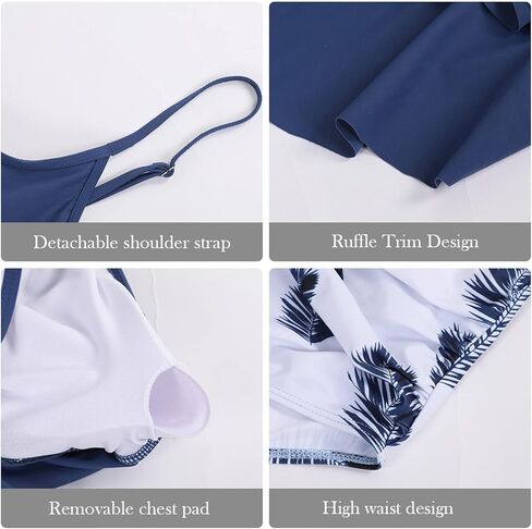 Adisputent Womens High Waisted Bathing Suits Flounce Halter Bikini Bottoms Tummy Control Modest Swimwear Two Piece Swimsuits in Kuwait