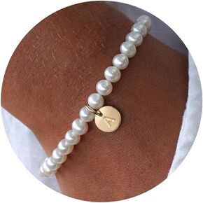 Ursteel لؤلؤة سوار الأولي للنساء فتاة - لذيذ الذهب حرف سحر اللؤلؤ مطرز سوار مجوهرات النساء في سن المراهقة فتاة وصيفه الشرف اقتراح زفاف العروس حزب الزفاف دش هدية in Saudi Arabia