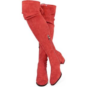 MUCCCUTE Women's Over the Knee Boots Thigh High Suede Tall Boots Chunky Heel Side Zipper Sexy Long Boots for Ladies in Kuwait