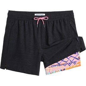 maamgic Mens Swim Trunks with Compression Liner 5 Inch, Quick Dry Bathing Suit with Zipper Pockets, No-Chafing Swim Shorts in Saudi Arabia