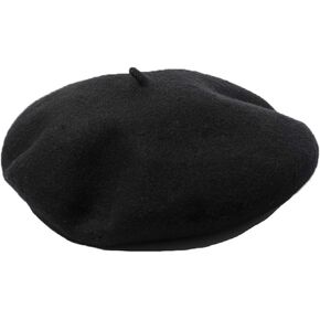 قبعة بيريه فرنسية من الصوف بلون سادة للرجال من الجنسين من JOYHY in Kuwait