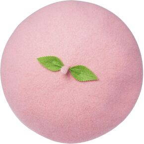 Kawaii اليدوية الكرتون قبعة البيريه الأوراق الخضراء الفاكهة تأثيري خمر لوليتا موري فتاة قبعة الصوف هدية in Kuwait