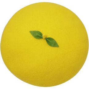Kawaii Handmade Cartoon Beret Hat Green Leaves Fruit Cosplay Vintage Lolita Mori Girl Wool Cap Gift in Kuwait