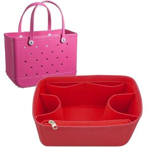 Lckaey Purse organizer inserts for rubber beach bag with Borg bag handbags felt organizers Y015-red-L in Saudi Arabia