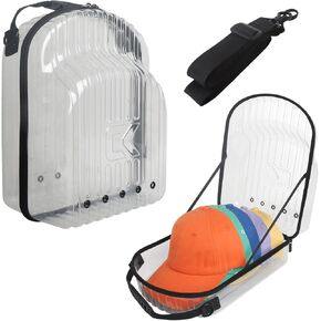 حقيبة سفر بقبعة Kelvin&Celsius - صندوق تخزين PVC مزود بمزالج - حقيبة حمل القبعة مع فتحات تهوية - صندوق قبعة سفر لـ 3-6 قبعات بيسبول - حامل قبعة بيسبول وإكسسوارات الملابس in Kuwait